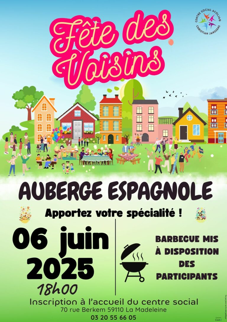 affiche de la fête des voisins du 06 juin 2025