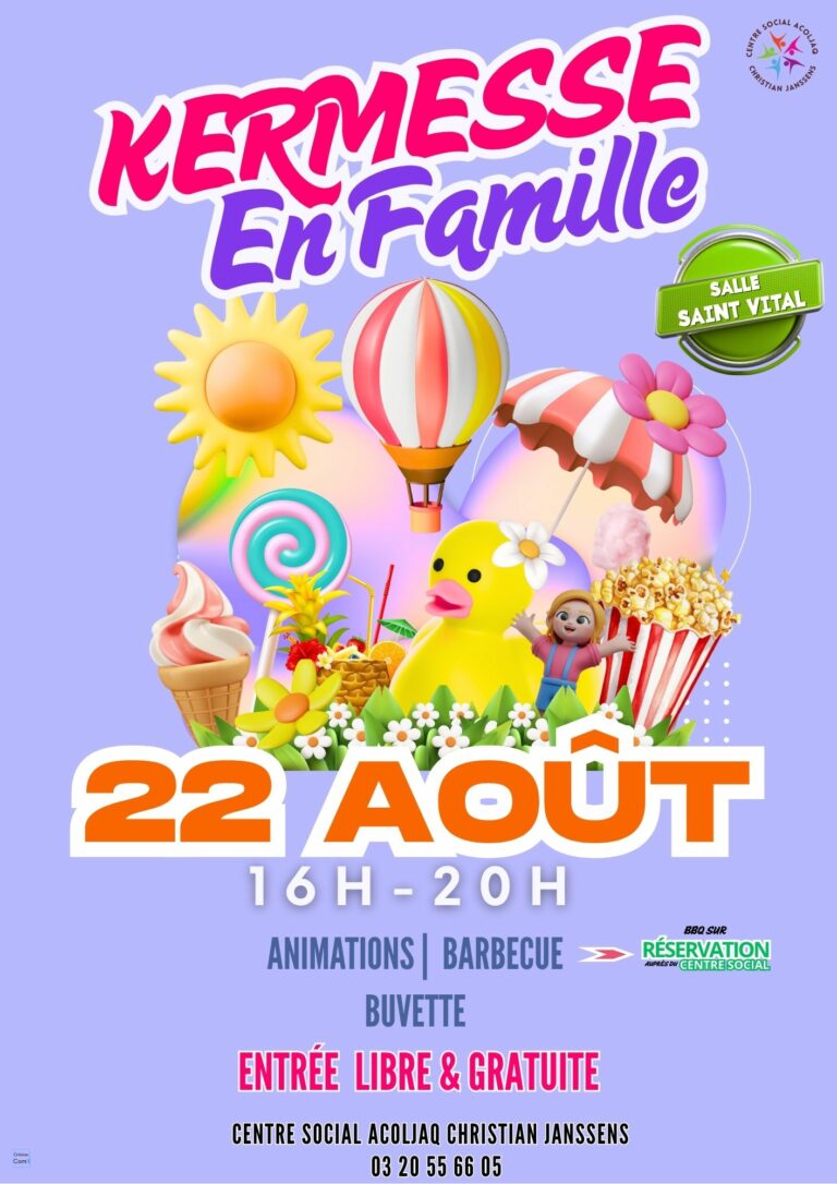 Affiche Kermesse en famille du 22 aout 2025