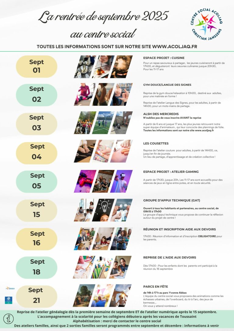 Planning de rentrée sept 2025 Acoljaq